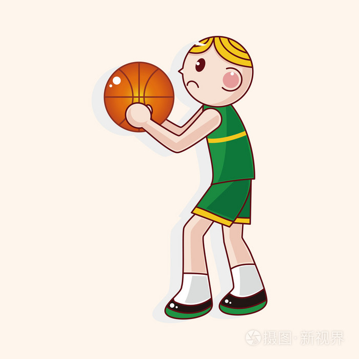篮球运动员卡通元素矢量, eps