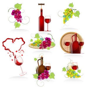 设计元素图标的葡萄酒