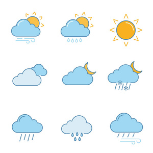 多云多风的天气, 细雨, 阳光, 云, 夜, 倾盆大雨, 小雨, 雨雪