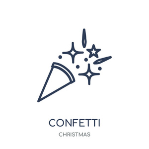 康费蒂图标。从圣诞收藏的网页线符号设计。简单的大纲元素向量例证在白色背景