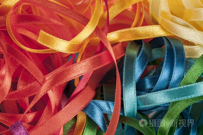 抽象画彩色的缝纫的丝带