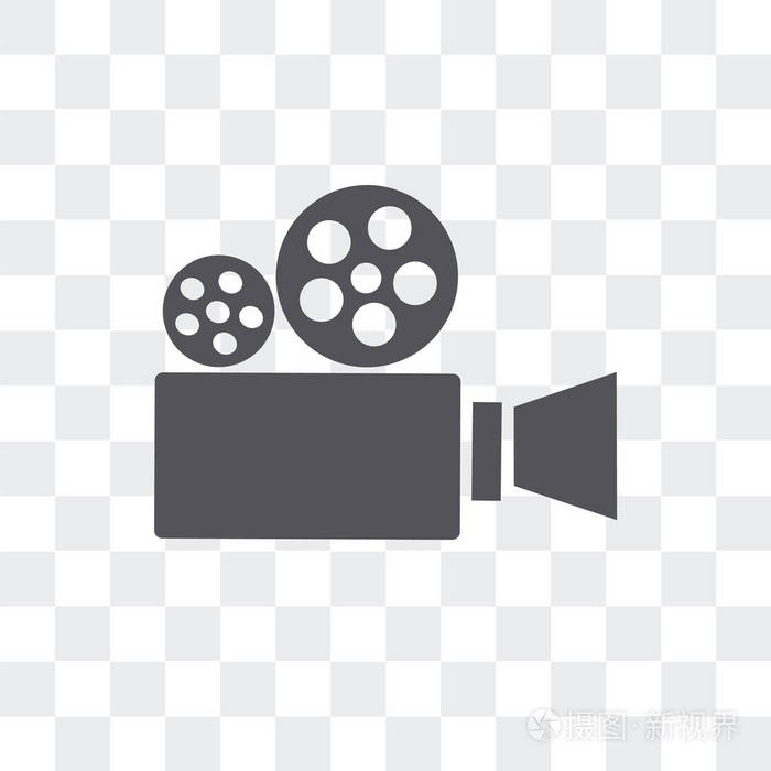 视频摄像机矢量图标被隔离在透明背景上, vid