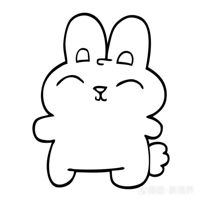 快乐线画卡通兔子