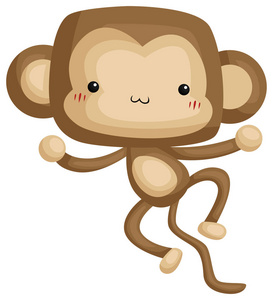 一只可爱可爱的猴子的向量