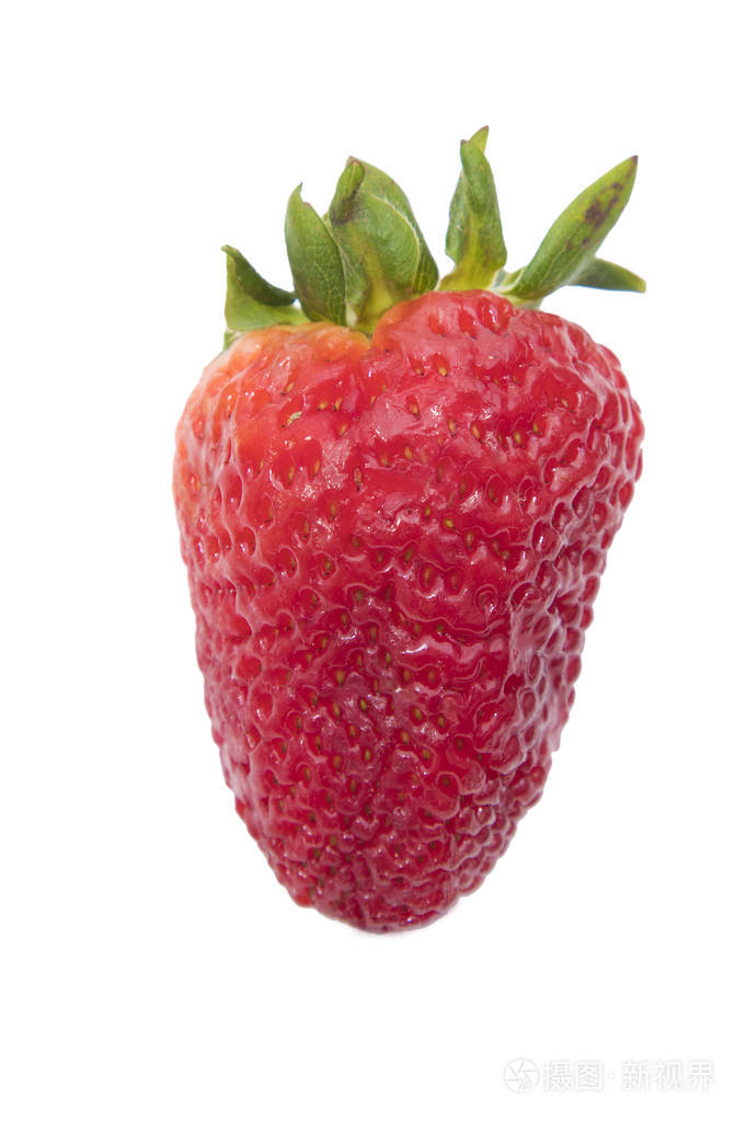 在白色被隔绝的红色草莓背景