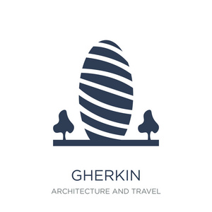 格金图标。时尚的平面向量 gherkin 图标在白色背景从建筑学和旅行汇集, 向量例证可用于网络和移动, eps10