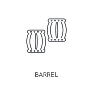 桶线性图标。桶概念行程符号设计。薄的图形元素向量例证, 在白色背景上的轮廓样式, eps 10