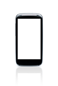 孤立与剪切路径在白色背景上的空白智能手机