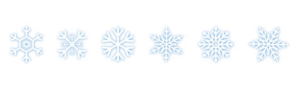 一组蓝色的雪花图标。黑雪花。雪花模板。雪花冬天。雪花图标。雪花向量图标。Eps10