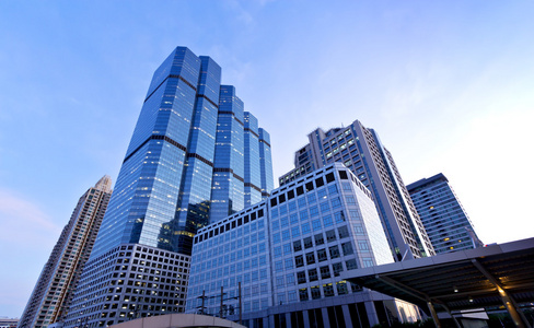 城市摩天大楼塔, 办公楼, 商业城市中心在市中心