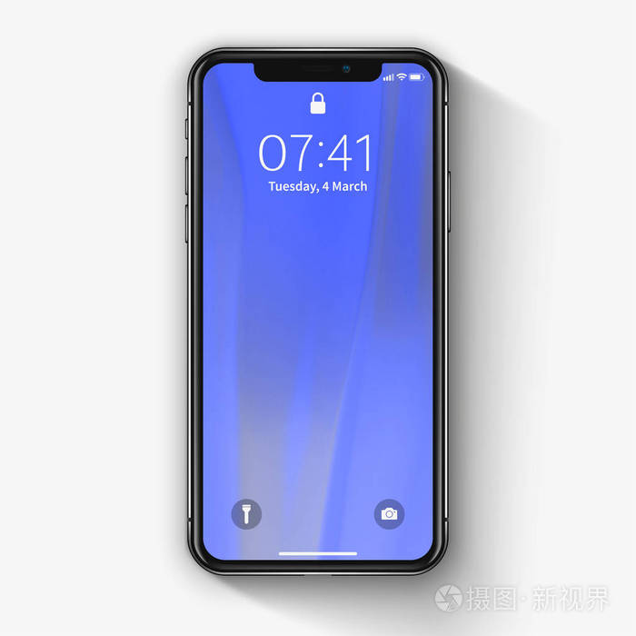 无框全屏样机模拟智能手机在白色背景下隔离.