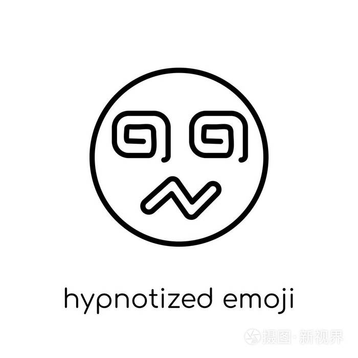 催眠的表情符号图标时尚现代平面线性矢量催眠表情符号图标在白色背景