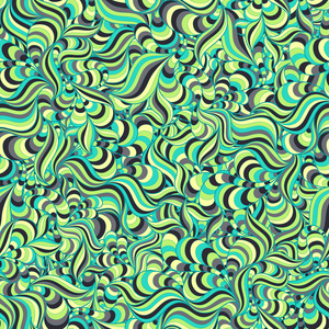 无缝抽象手绘制的波浪图案