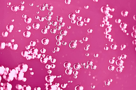 粉红色水气泡背景, 抽象新鲜夏季模式