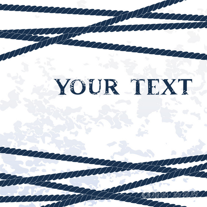 海军蓝色绳索上为您的文本,白色垃圾背景矢量插画-正版商用图片0anbhu