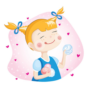 棉花糖的女孩图片