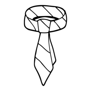 线条画卡通领带照片