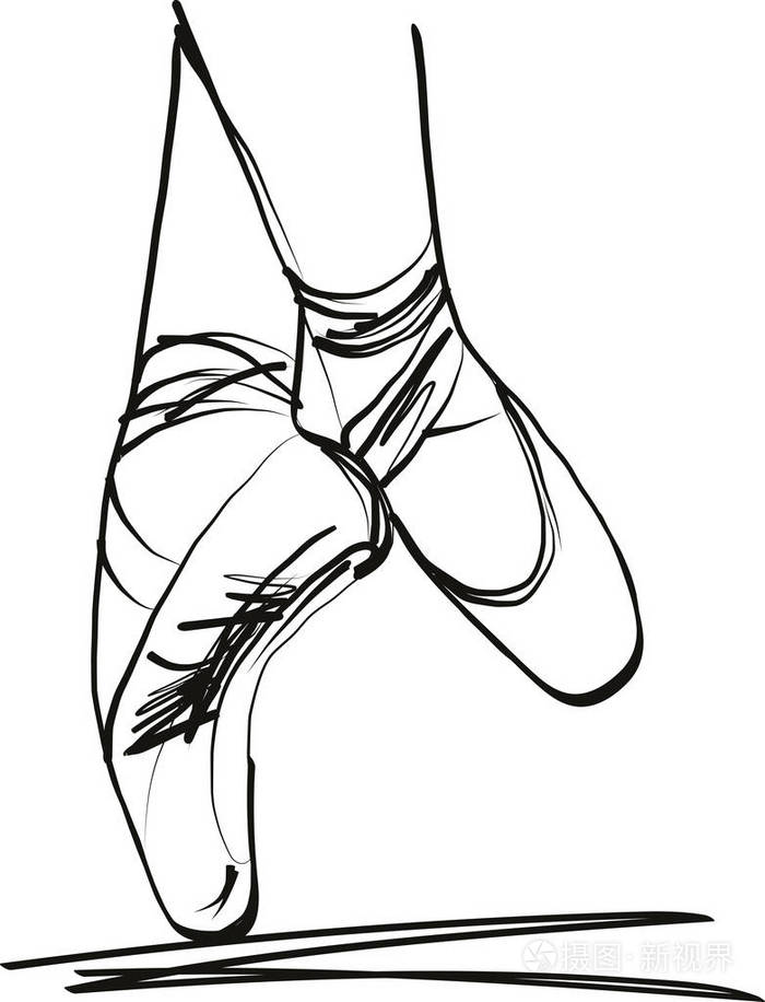 舞蹈芭蕾舞演员芭蕾鞋子向量例证插画-正版商用图片0andqw-摄图新视界