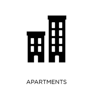 公寓图标。公寓符号设计从建筑收藏。简单的元素向量例证在白色背景