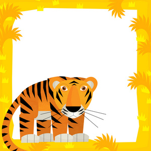 卡通框架中的老虎图片