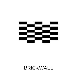 砖墙图标。砖墙符号设计从建筑收藏。简单的元素向量例证在白色背景