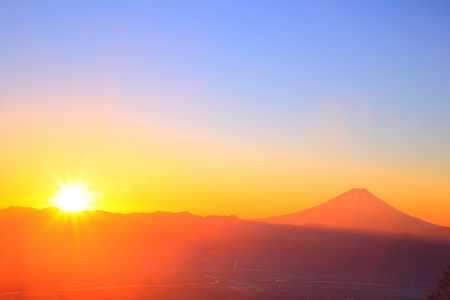 富士山与日出
