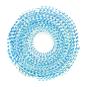 抽象背景。虚线的圈子。蓝色和白色