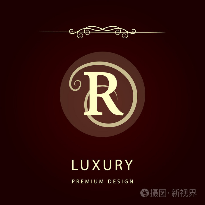 会标的设计元素优雅的模板优雅的线条艺术标志设计信r会徽矢量图