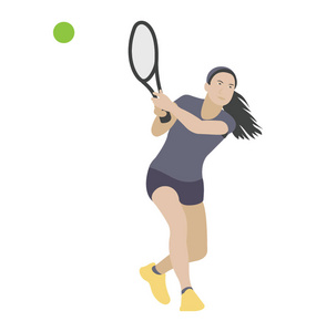 摆渡人做头像女孩头像做运动, 网球打平面图标照片