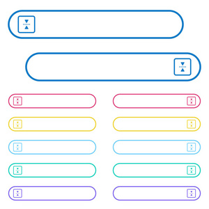 在圆角颜色菜单按钮的水平轴图标周围的镜像对象。左侧和右侧图标变体