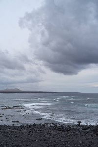 火山海岸线景观, 兰萨罗特岛, 加那利群岛, 西班牙