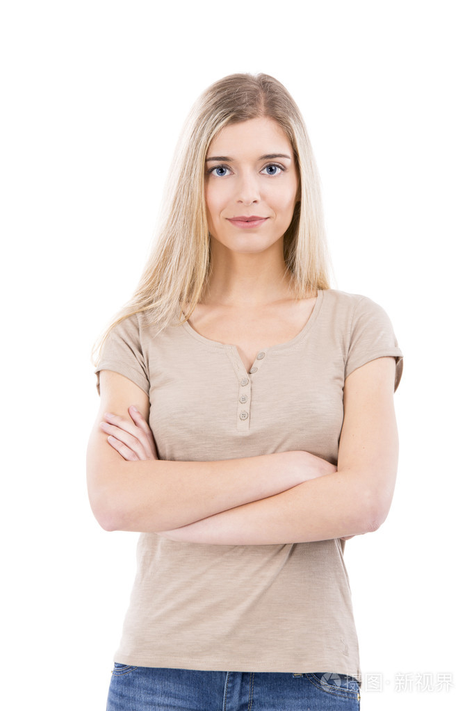 双手交叉的美丽女人照片-正版商用图片0aoi79-摄图新视界