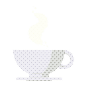 一杯热咖啡的扁平彩色插图