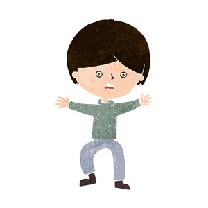 惊慌失措的漫画卡通男孩图片
