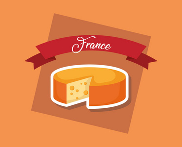 法国文化卡片与乳酪