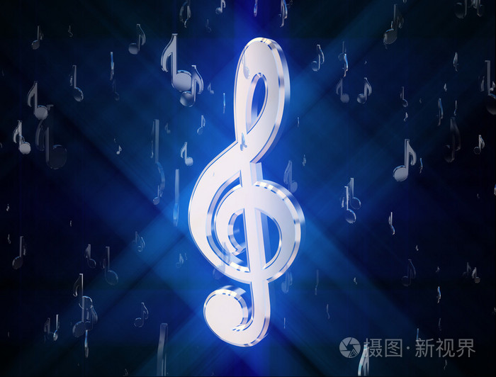 高音谱号包围音乐符号