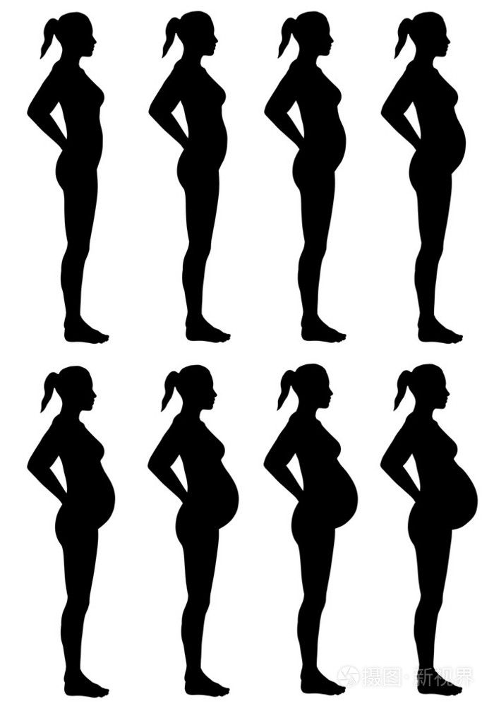 怀孕的女性剪影阶段照片-正版商用图片0aoxfx-摄图新视界