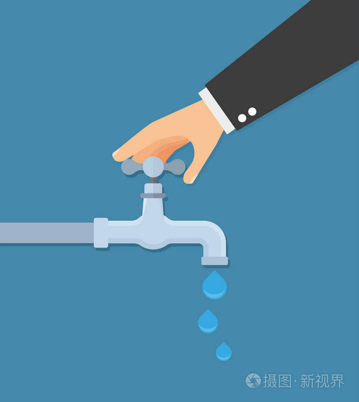 水水龙头与下落, 向量例证插画-正版商用图片0aoy0y-摄图新视界