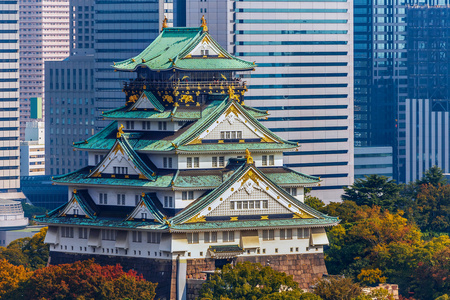 大阪城堡在大阪，日本