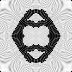 半色调线圆环图.抽象形黑色和白色背景照片