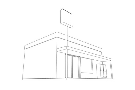 线描的便利店图片