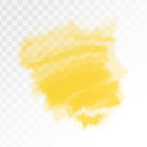 黄色水彩画艺术点。向量例证, 被隔绝在透明背景