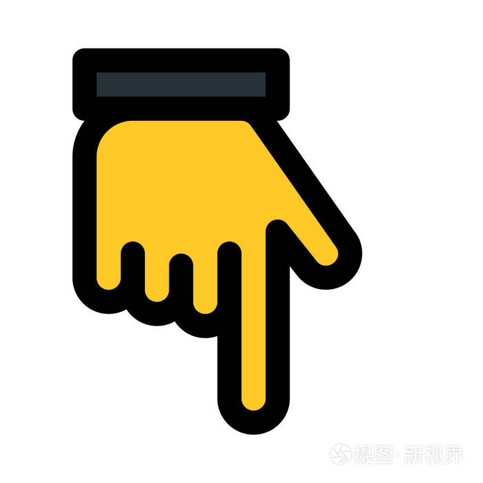 反手指数指向下五颜六色的向量例证