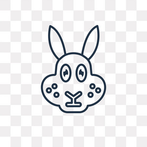 兔子矢量轮廓图标隔离在透明背景下, 高质量的线性兔子透明度概念可以使用网络和移动