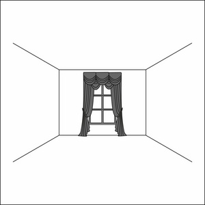 lambrequin. 经典窗帘。窗帘