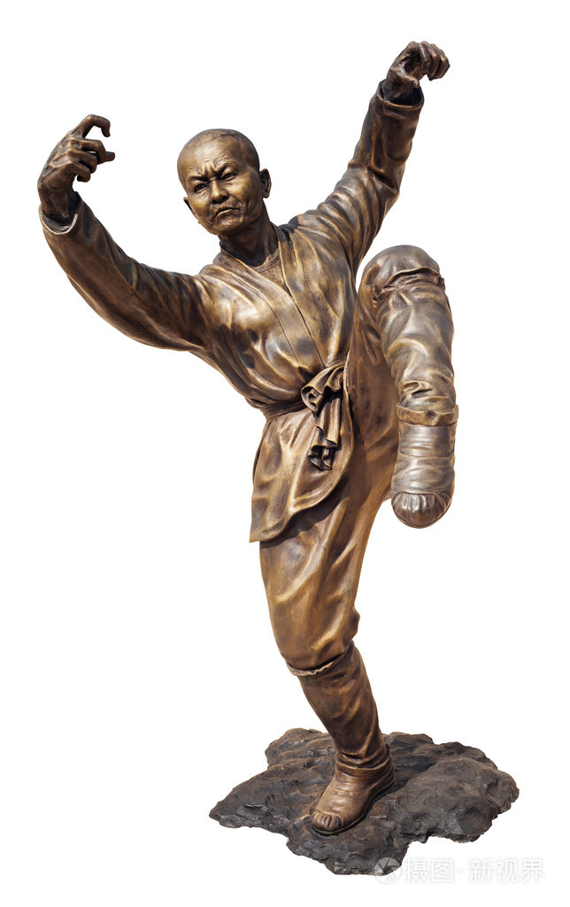 少林勇士和尚青铜雕像