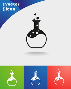 化学反应在烧瓶 web 图标