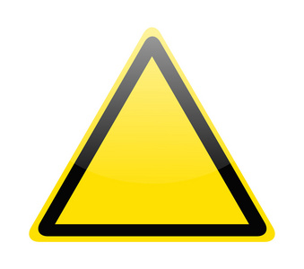 空白的黄色危险警告