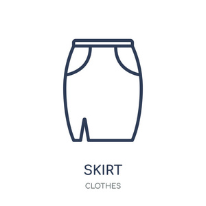 裙子图标。裙子线性符号设计从服装收藏。简单的大纲元素向量例证在白色背景
