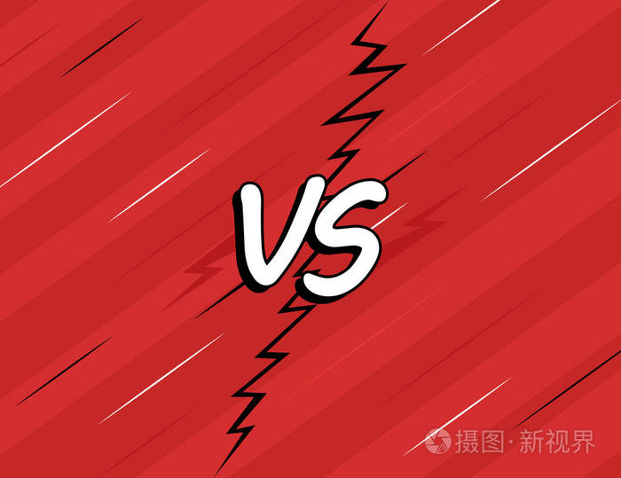 战斗背景漫画风格设计孤立的红色背景.现代矢量插画